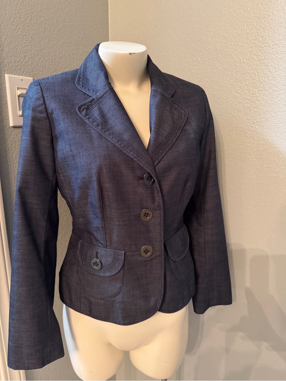 LOFT Dark Navy Structured Blazer